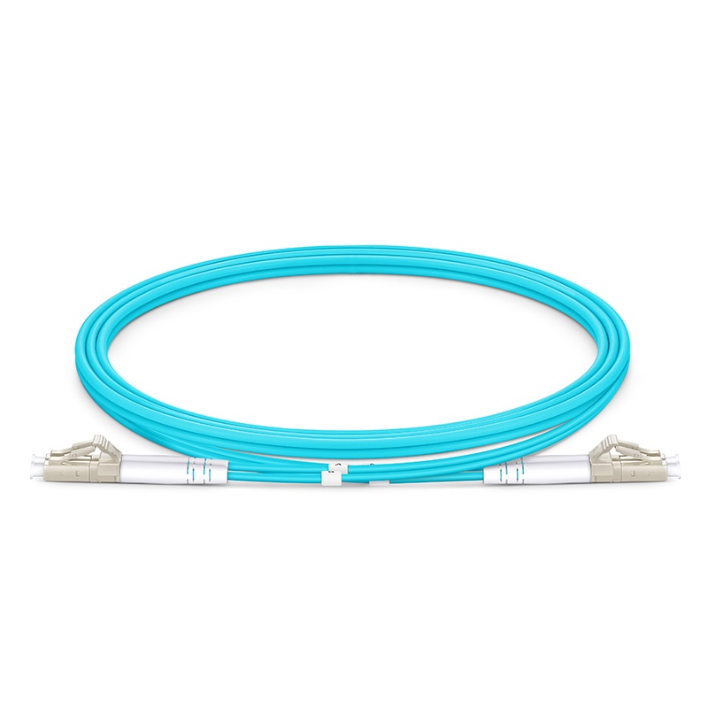 多模万兆双芯铠装光纤跳线LC/APC-SC/APC-3.0mm-OM4 PVC(OFNR)
