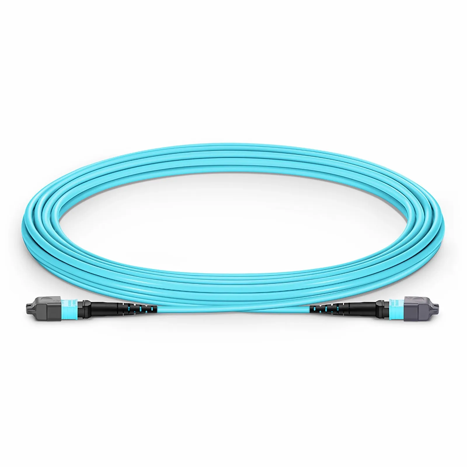 MTP®跳线，MTP®-12 UPC（母头）转MTP®-12 UPC（母头），12芯，多模（OM3），阻燃（OFNP），A型，水蓝色