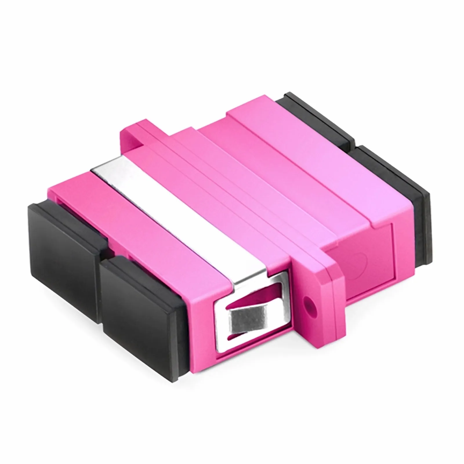 SC/UPC-SC/UPC 双工多模OM4塑料光纤适配器/耦合器 全法兰 紫色