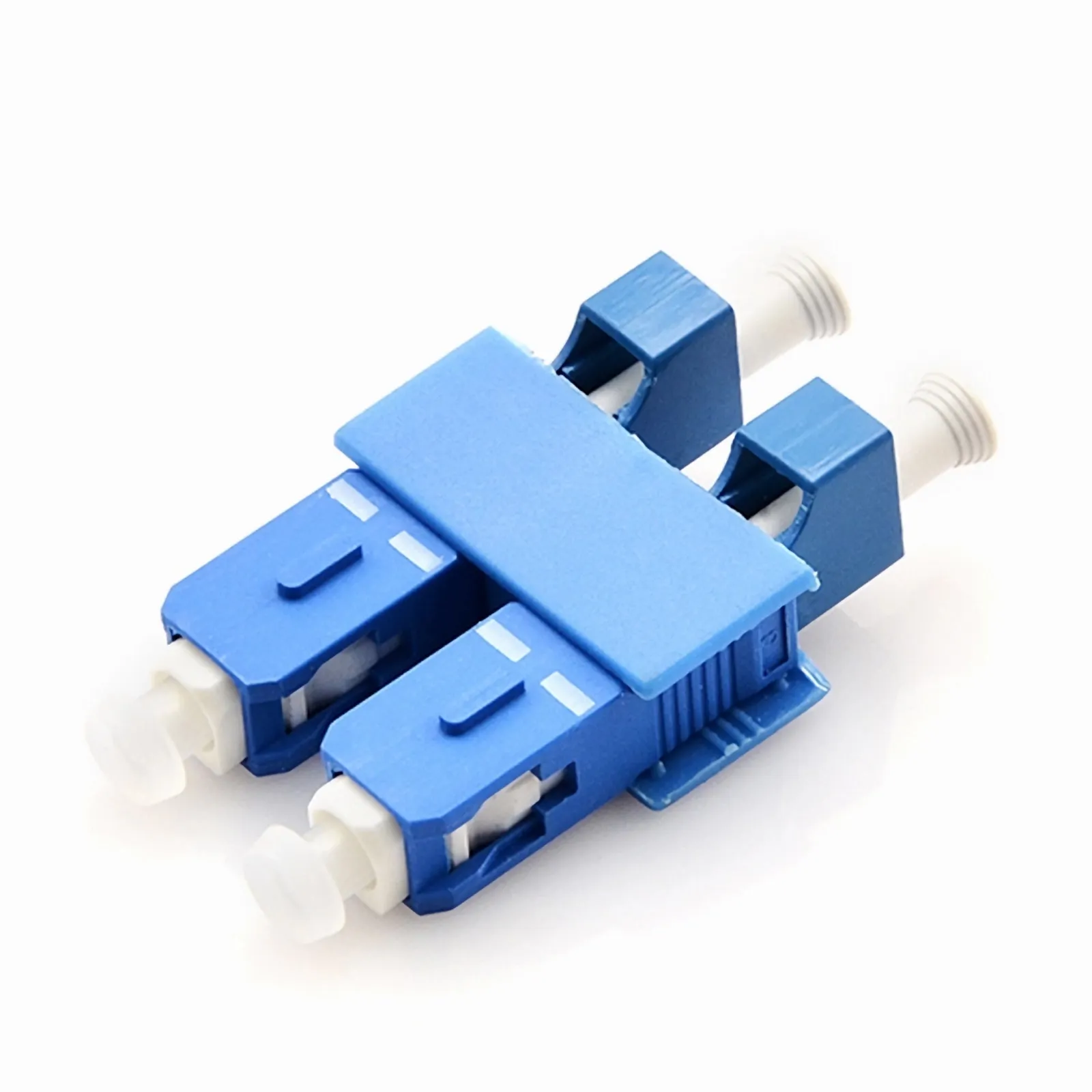 LC/UPC(母头)-SC/UPC(公头)混合双工单模OS2塑料光纤适配器/耦合器 无法兰 