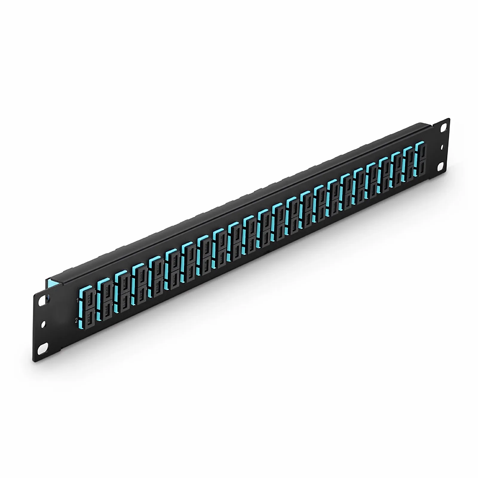 1U 19”48芯24xSC/UPC双工多模OM4光纤适配器面板，陶瓷套管