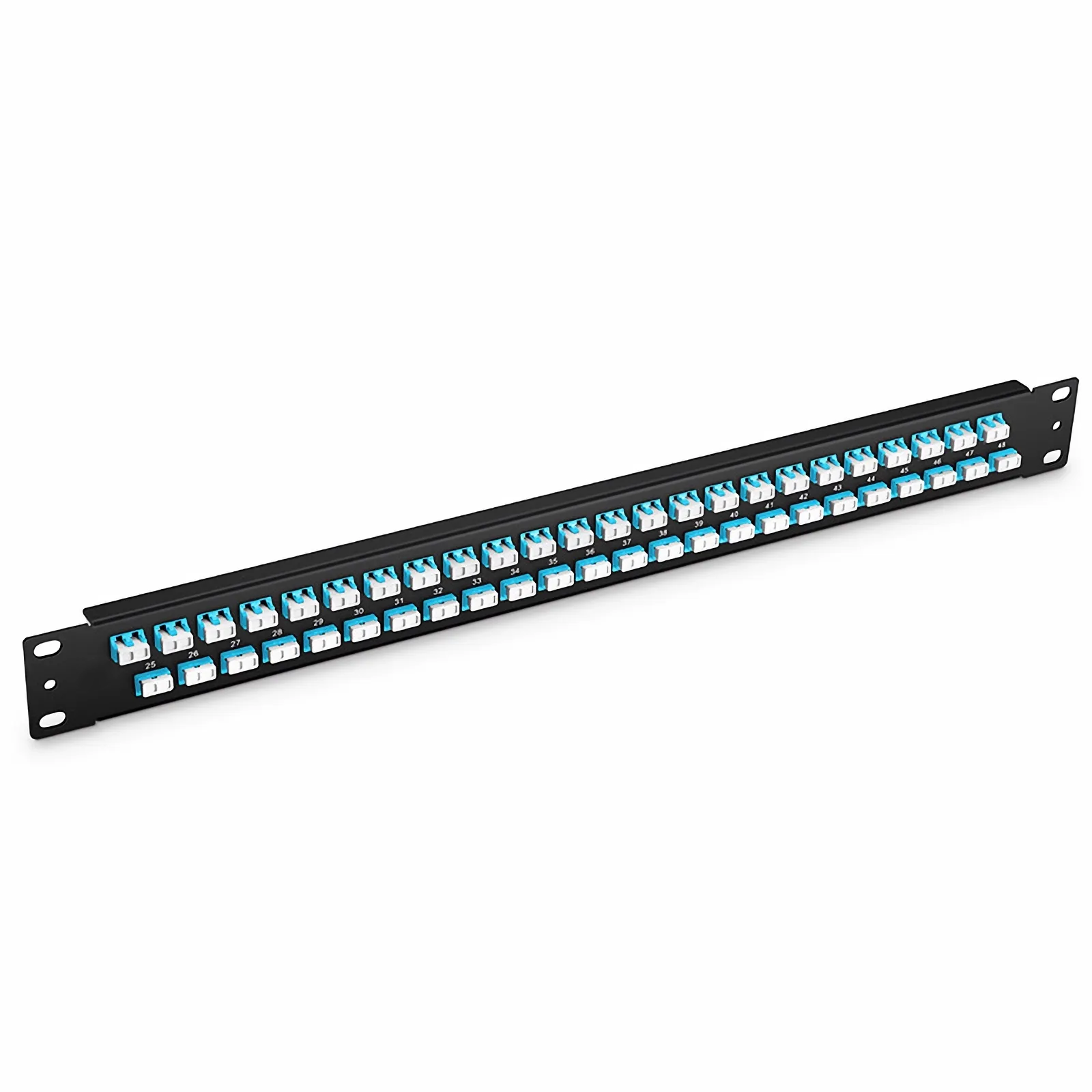  1U 19”96芯48xLC/UPC双工多模OM4光纤适配器面板，陶瓷套管