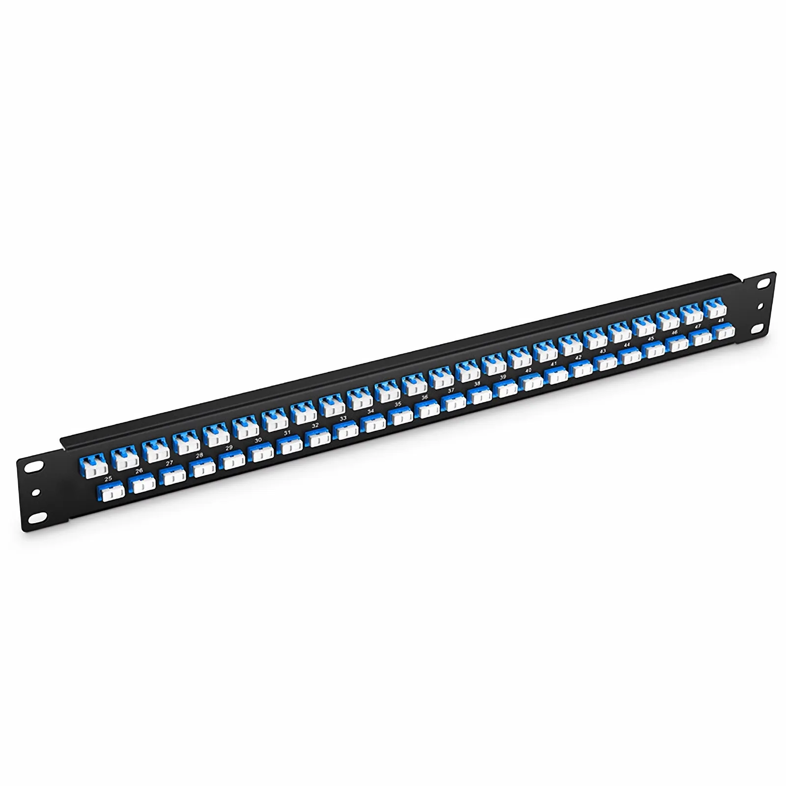1U 19”96芯48xLC/UPC双工单模OS2光纤适配器面板，陶瓷套管