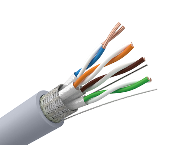Cat7七类双屏蔽超千兆网线,1000MHz,23AWG,PVC CMR S/FTP