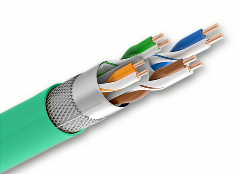 Cat8类双屏蔽万兆网线 23AWG 2000MHz，S/FTP PVC CMR