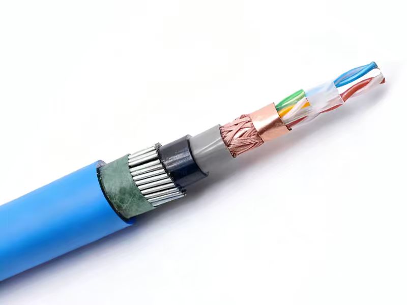 Cat5e超五类屏蔽室外铠装网线,350MHz,24AWG,PVC CMR, FTP