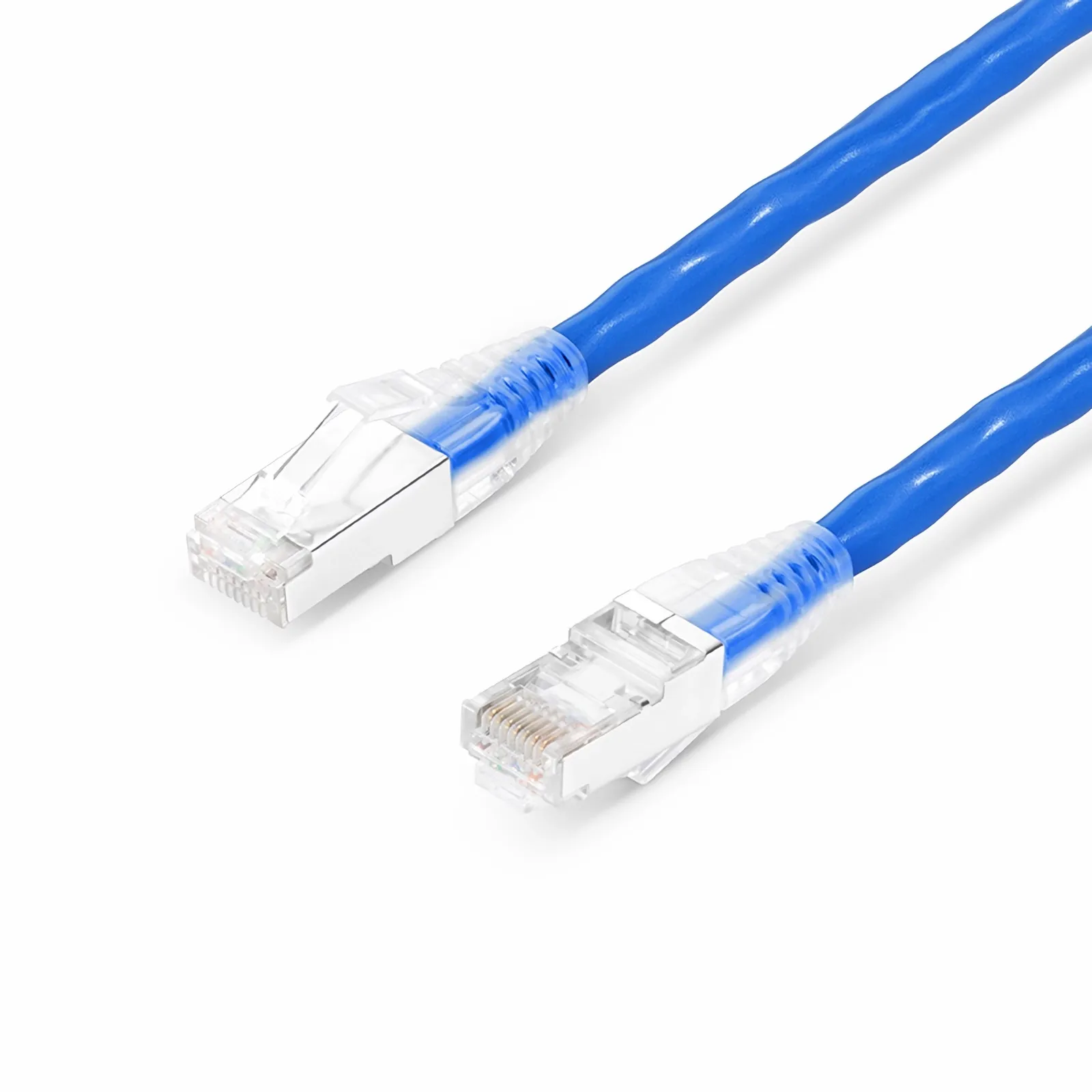 Cat5e超五类 屏蔽(FTP)网络跳线,卡沟设计,蓝色,PVC CMX 