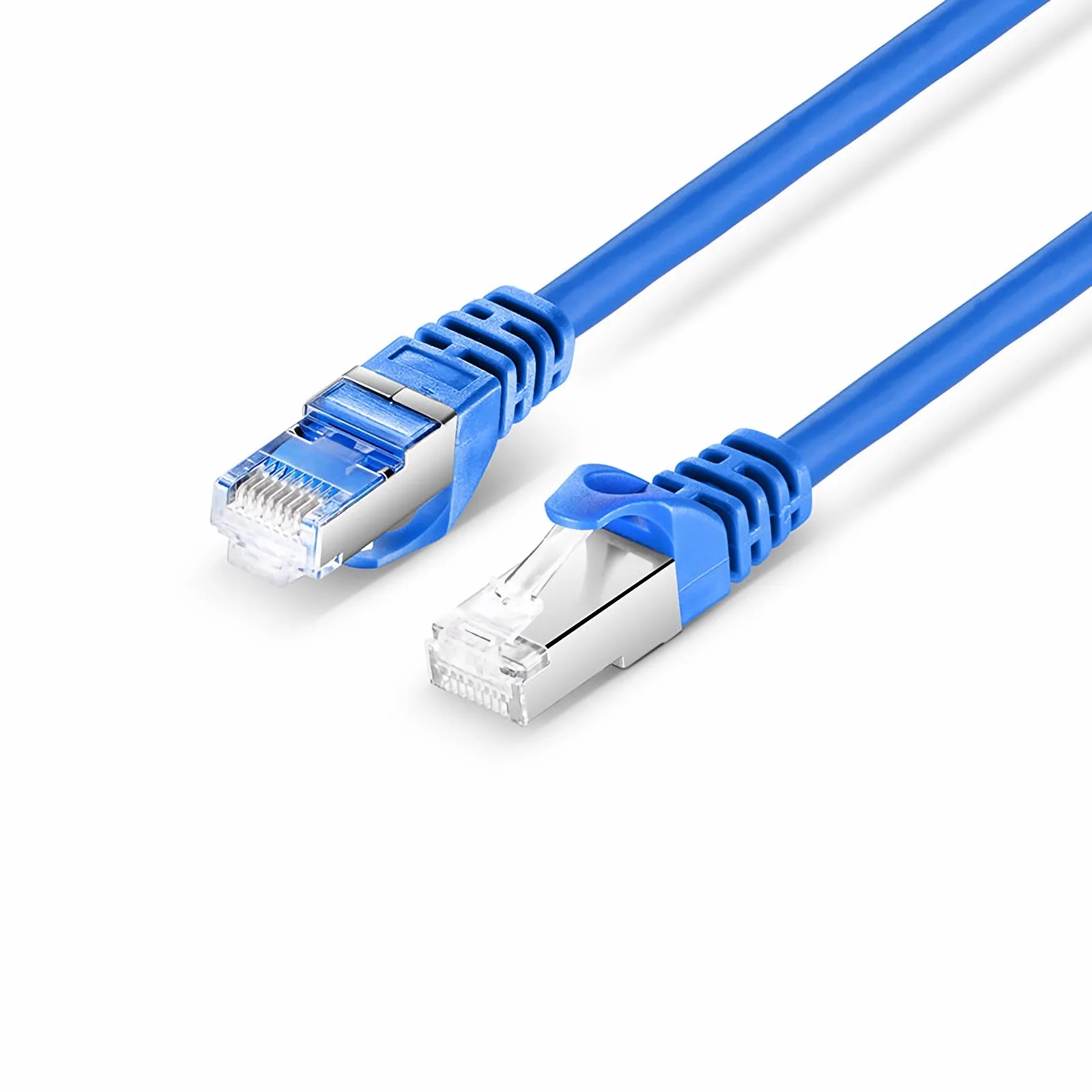 Cat6a超六类网络跳线 无卡扣 26AWG 屏蔽（S/FTP） PVC CM，蓝色 